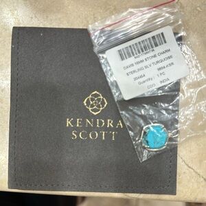 Kendra Scott Davis 18MM charm sterling silver turquoise charm NWT